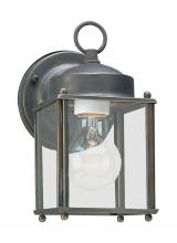 Generation Lighting - Seagull US 8592-71 - New Castle traditional 1-light outdoor exterior wall lantern sconce in antique bronze finish with cl