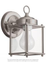 Generation Lighting - Seagull US 8592-965 - New Castle traditional 1-light outdoor exterior wall lantern sconce in antique brushed nickel silver