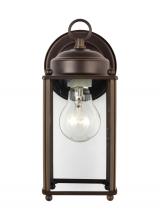 Generation Lighting - Seagull US 8593-71 - New Castle traditional 1-light outdoor exterior large wall lantern sconce in antique bronze finish w