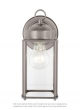 Generation Lighting - Seagull US 8593-965 - New Castle traditional 1-light outdoor exterior large wall lantern sconce in antique brushed nickel