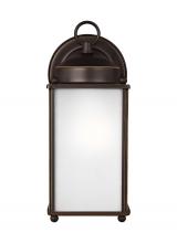 Generation Lighting - Seagull US 8593001-71 - New Castle traditional 1-light outdoor exterior large wall lantern sconce in antique bronze finish w