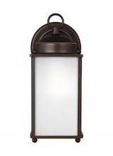 Generation Lighting - Seagull US 8593001EN3-71 - New Castle traditional 1-light LED outdoor exterior large wall lantern sconce in antique bronze fini