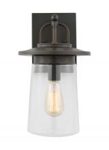 Generation Lighting - Seagull US 8608901EN7-71 - Tybee casual 1-light LED outdoor exterior medium wall lantern sconce in antique bronze finish with c