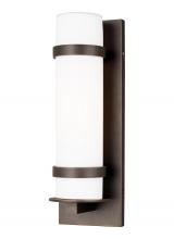 Generation Lighting - Seagull US 8618301EN3-71 - Alban modern 1-light LED outdoor exterior medium round wall lantern sconce in antique bronze finish