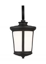 Generation Lighting - Seagull US 8619301-12 - Eddington modern 1-light outdoor exterior medium wall lantern sconce in black finish with cased opal