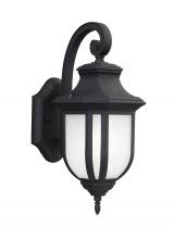 Generation Lighting - Seagull US 8636301-12 - Childress traditional 1-light outdoor exterior medium wall lantern sconce in black finish with satin