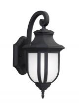 Generation Lighting - Seagull US 8636301EN3-12 - Childress traditional 1-light LED outdoor exterior medium wall lantern sconce in black finish with s