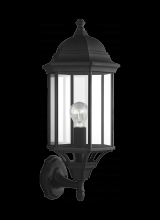 Generation Lighting - Seagull US 8638701-12 - Sevier traditional 1-light outdoor exterior large uplight outdoor wall lantern sconce in black finis