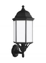 Generation Lighting - Seagull US 8638751EN3-12 - Sevier traditional 1-light LED outdoor exterior large uplight outdoor wall lantern sconce in black f