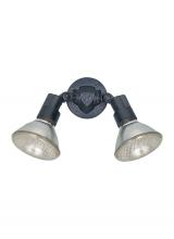 Generation Lighting - Seagull US 8642-12 - Flood Light traditional 2-light outdoor exterior adjustable swivel flood light in black finish