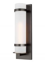 Generation Lighting - Seagull US 8718301EN3-71 - Alban modern 1-light LED outdoor exterior large round wall lantern sconce in antique bronze finish w
