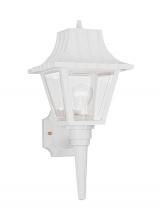 Generation Lighting - Seagull US 8720-15 - Polycarbonate Outdoor traditional 1-light outdoor exterior medium wall lantern sconce in white finis