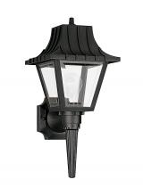 Generation Lighting - Seagull US 8720-32 - Polycarbonate Outdoor traditional 1-light outdoor exterior medium wall lantern sconce in black finis
