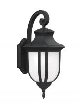 Generation Lighting - Seagull US 8736301EN3-12 - Childress traditional 1-light LED outdoor exterior large wall lantern sconce in black finish with sa