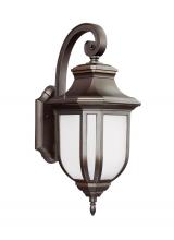 Generation Lighting - Seagull US 8736301EN3-71 - Childress traditional 1-light LED outdoor exterior large wall lantern sconce in antique bronze finis
