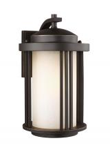 Generation Lighting - Seagull US 8747901-71 - Crowell contemporary 1-light outdoor exterior medium wall lantern sconce in antique bronze finish wi
