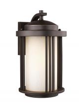 Generation Lighting - Seagull US 8747901EN3-71 - Crowell contemporary 1-light LED outdoor exterior medium wall lantern sconce in antique bronze finis