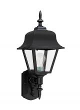 Generation Lighting - Seagull US 8765-12 - Polycarbonate Outdoor traditional 1-light outdoor exterior large wall lantern sconce in black finish