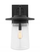 Generation Lighting - Seagull US 8808901EN7-12 - Tybee casual 1-light LED outdoor exterior extra large wall lantern sconce in black finish with clear