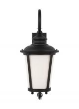 Generation Lighting - Seagull US 88242-12 - Cape May traditional 1-light outdoor exterior large wall lantern sconce in black finish with etched