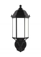 Generation Lighting - Seagull US 8838751-12 - Sevier traditional 1-light outdoor exterior medium uplight outdoor wall lantern sconce in black fini