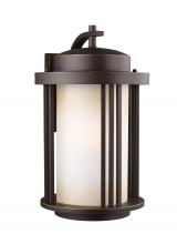 Generation Lighting - Seagull US 8847901EN3-71 - Crowell contemporary 1-light LED outdoor exterior large wall lantern sconce in antique bronze finish