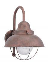 Generation Lighting - Seagull US 8871-44 - Sebring transitional 1-light outdoor exterior large wall lantern sconce in weathered copper finish w