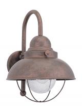 Generation Lighting - Seagull US 8871EN3-44 - Sebring transitional 1-light LED outdoor exterior large wall lantern sconce in weathered copper fini