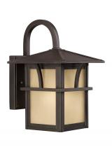 Generation Lighting - Seagull US 88880-51 - Medford Lakes transitional 1-light outdoor exterior small wall lantern sconce in statuary bronze fin