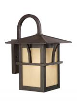 Generation Lighting - Seagull US 88882-51 - Medford Lakes transitional 1-light outdoor exterior large wall lantern sconce in statuary bronze fin