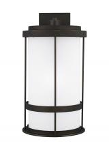 Generation Lighting - Seagull US 8890901EN3-71 - Wilburn modern 1-light LED outdoor exterior extra large wall lantern sconce in antique bronze finish