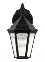 Generation Lighting - Seagull US 88937-12 - Bakersville traditional 1-light outdoor exterior small wall lantern sconce in black finish with clea