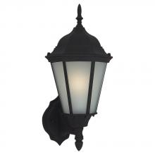 Generation Lighting - Seagull US 89941-12 - Bakersville traditional 1-light outdoor exterior wall lantern sconce in black finish with satin etch