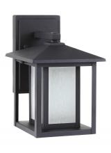 Generation Lighting - Seagull US 8902997S-12 - Hunnington contemporary 1-light outdoor exterior small led outdoor wall lantern in black finish with