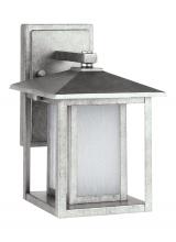 Generation Lighting - Seagull US 8902997S-57 - Hunnington contemporary 1-light outdoor exterior small led outdoor wall lantern in weathered pewter