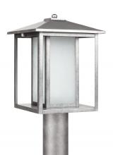 Generation Lighting - Seagull US 89129-57 - Hunnington contemporary 1-light outdoor exterior post lantern in weathered pewter grey finish with e