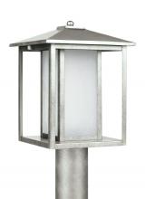 Generation Lighting - Seagull US 89129EN3-57 - Hunnington contemporary 1-light LED outdoor exterior post lantern in weathered pewter grey finish wi