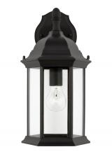 Generation Lighting - Seagull US 8938701-12 - Sevier traditional 1-light outdoor exterior medium downlight outdoor wall lantern sconce in black fi