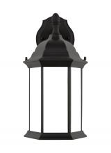 Generation Lighting - Seagull US 8938751-12 - Sevier traditional 1-light outdoor exterior medium downlight outdoor wall lantern sconce in black fi