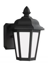 Generation Lighting - Seagull US 89822-12 - Brentwood traditional 1-light outdoor exterior small wall lantern sconce in black finish with smooth