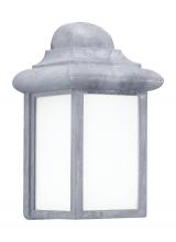 Generation Lighting - Seagull US 8788-155 - Mullberry Hill traditional 1-light outdoor exterior wall lantern sconce in pewter finish with smooth