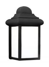 Generation Lighting - Seagull US 8988EN3-12 - Mullberry Hill traditional 1-light LED outdoor exterior wall lantern sconce in black finish with smo
