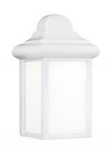 Generation Lighting - Seagull US 8988EN3-15 - Mullberry Hill traditional 1-light LED outdoor exterior wall lantern sconce in white finish with smo