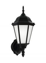 Generation Lighting - Seagull US 89941EN3-12 - Bakersville traditional 1-light LED outdoor exterior wall lantern sconce in black finish with satin