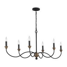 Generation Lighting - Seagull US F3000EN/6DWZ/WO - Hartsville traditional 6-light LED indoor dimmable ceiling chandelier pendant light in dark weathere