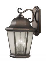 Generation Lighting - Seagull US OL5904CB - Martinsville traditional 4-light outdoor exterior extra large wall lantern sconce in corinthian bron