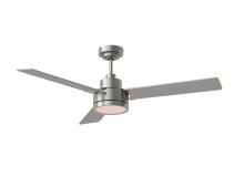 Generation Lighting - Seagull US 3JVR52BSD - Jovie 52" Indoor/OutdoorDimmable Integrated LED Brushed Steel Ceiling Fan with Light Kit Wall Co