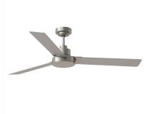 Generation Lighting - Seagull US 3JVR58BS - Jovie 58" Indoor/Outdoor Brushed Steel Ceiling Fan with Handheld / Wall Mountable Remote Control