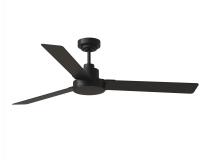 Generation Lighting - Seagull US 3JVR58MBK - Jovie 58" Indoor/Outdoor Midnight Black Ceiling Fan with Handheld / Wall Mountable Remote Contro