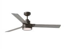 Generation Lighting - Seagull US 3JVR58AGPD - Jovie 58" Dimmable Indoor/Outdoor Integrated LED Aged Pewter Ceiling Fan with Light Kit, Handhel